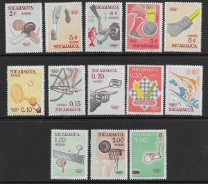 Nicarauga C-523-35  1963  set 13   VF  Mint  NH