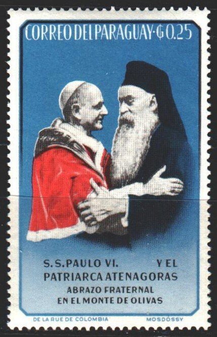 Paraguay. 1964. 1334 from the series. Meeting of the Pope and the Patriarch. ...