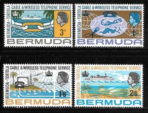 Bermuda 214-217: Bermuda-Tortola, Virgin Islands, telephone link, MH, VF