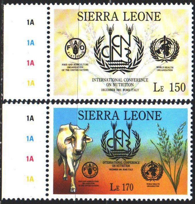 Sierra Leone. 1993. 1949-50. Rome Nutrition Conference, Cow. MNH.