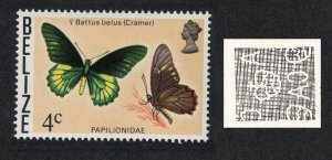 Belize Butterfly 'Battus belus' 4c Watermark Ww12 sideways 1974 MNH SG#384