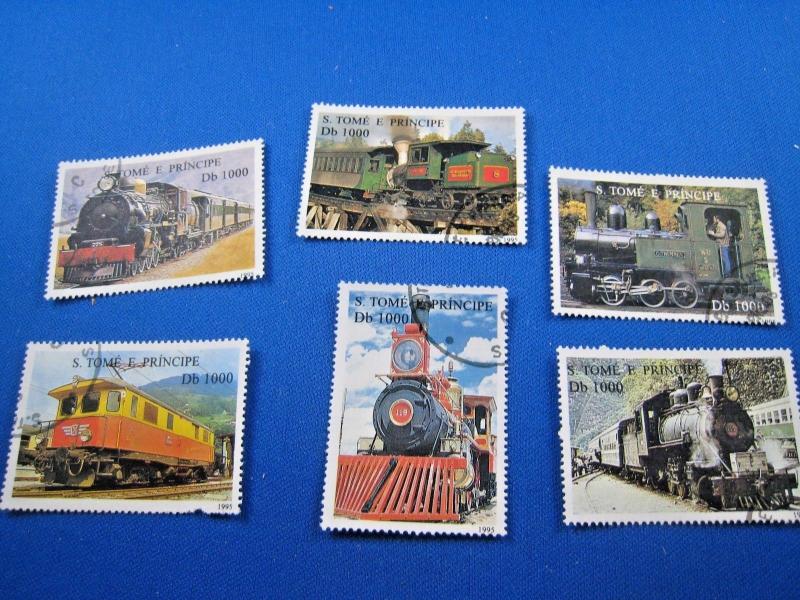 ST. THOMAS & PRINCE ISLANDS - SCOTT #1199-1204 - TRAINS    Used