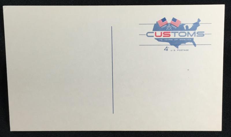 US #UX50 Unused Postal Card Flags/Map Customs SCV $.50
