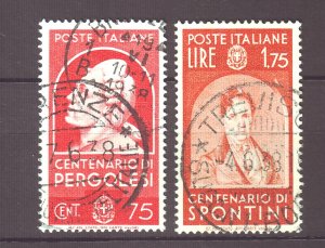 J22594 Jlstamps 1937 italy used #392,394 people