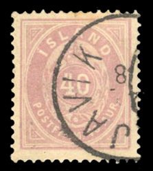 Iceland #18 Cat$45, 1882 40a red violet, used