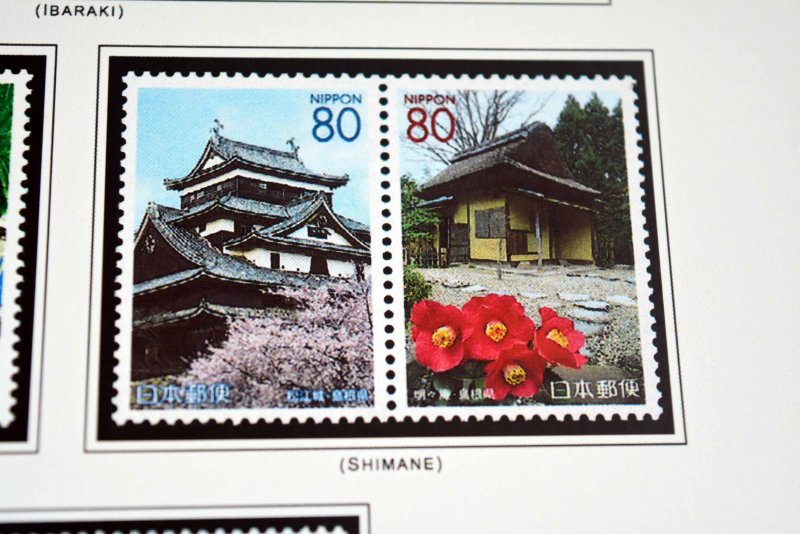 COLOR PRINTED JAPAN PREFECTURES [FURUSATO] 1989-2007 STAMP ALBUM (77 ill.pages)