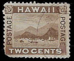 Hawaii #75 Used; 2c Diamond Head (1894)