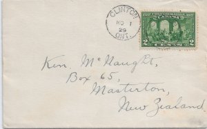 1929 Clinton, Canada to Masterton, New Zealand solo 2c Confederation (56876)