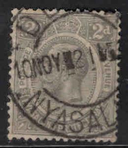 Nyasaland Protectorate Scott 14 Used Wmk 3, 2c gray