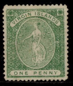 BRITISH VIRGIN ISLANDS QV SG8, 1d yellow-green, UNUSED. Cat £80.