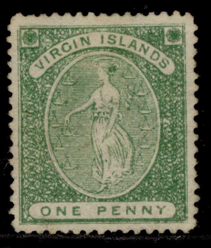 BRITISH VIRGIN ISLANDS QV SG8, 1d yellow-green, UNUSED. Cat £80. 