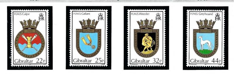 Gibraltar 574-77 MNH 1990 Royal Navy Ship Crests