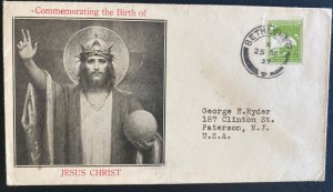 1937 Bethlehem Palestine First Day Cover to Paterson NJ Usa Birth Of Jesus Chris