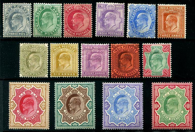 HERRICKSTAMP INDIA Sc.# 60-74 Scarce Set, High Values (15) Hinged