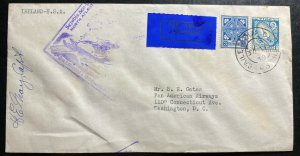 1939 Dublin Ireland First Flight Airmail Cover To New York USA Pilot Signed