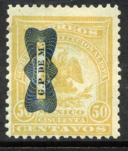 MEXICO 572, 50¢ DENVER WITH CORBATA OVERPRINT. UNUSED, H OG. VF.