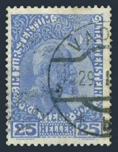 Liechtenstein 3a unsurfaced,used.Michel 3y. Prince Johann II,1912.
