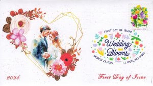 24-114, 2024, Celebration Blooms, First Day Cover, Standard Postmark, Flowers, B