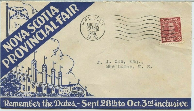 Nova Scotia Provincial Fair 1936 Illustrated advertising Cover Canada