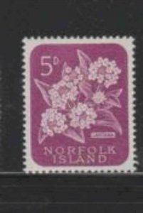 NORFOLK ISLAND #32 1960 5p FLOWERS MINT VF LH O.G bb