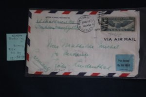 US C24 on cover Boston MA to Germany (#2873)