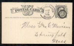 1877 GRAND RAPIDS MICH.  and CIRCLE Fancy cancel on 1¢ card, VF