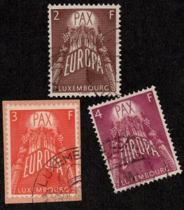 Luxembourg Scott 329-331 Used with 3F on piece.