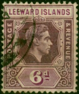 Leeward Islands 1947 6d Purple & Deep Magenta SG109b Fine Used (3)