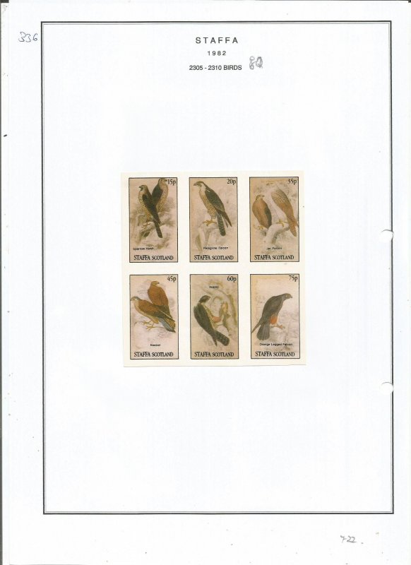 STAFFA - 1982 - Birds - Sheet - Mint Light Hinged - Private Issue