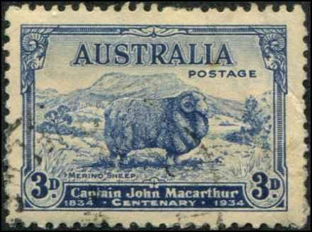 Australia SC# 148 Merino Sheep 3d canceled