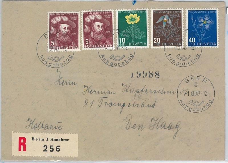 62433 -  SWITZERLAND - POSTAL HISTORY: FDC COVER to HOLLAND 1949 - PRO JUVENTUTE 