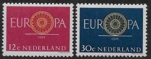 NETHERLANDS SC# 385-6 FVF/MNH 1960