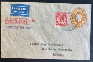 1931 Nairobi Kenya First Flight Airmail Cover To Kisumu Wilson Airways