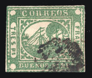 MOMEN: BUENOS AIRES #3 IMPERF 1858 USED LOT #66754*