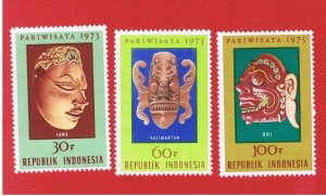 Indonesia #842-844  MNH OG   Tourism   Free S/H