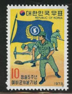 Korea Scott 870 MNH** 1973 Flag stamp