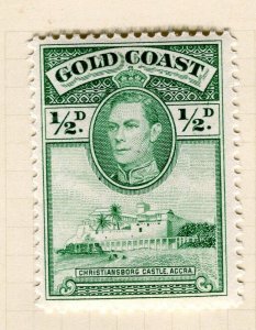 GOLD COAST; 1938 early GVI pictorial issue Mint hinged 1/2d. value