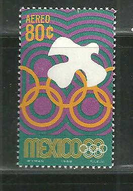 Mexico C-340 MNH Peace Dove & Olympic Rings