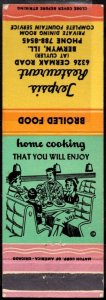 1950's US Match Book Cover Jerpsis Restaurant Home Cooking That You Will...