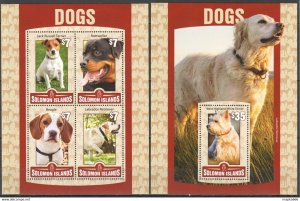 2016 Solomon Islands Dogs Domestic Animals Fauna #3601-05 1+1 ** Ls506