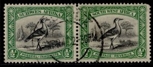 SOUTH WEST AFRICA GV SG74, ½d black & emerald, USED.