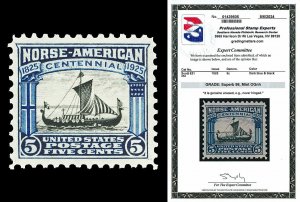 Scott 621 1925 5c Norse-American Issue Mint Graded Superb 98 NH with PSE CERT