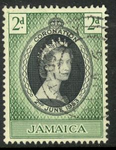 JAMAICA 1953 QE2 CORONATION Issue Scott No. 153 VFU