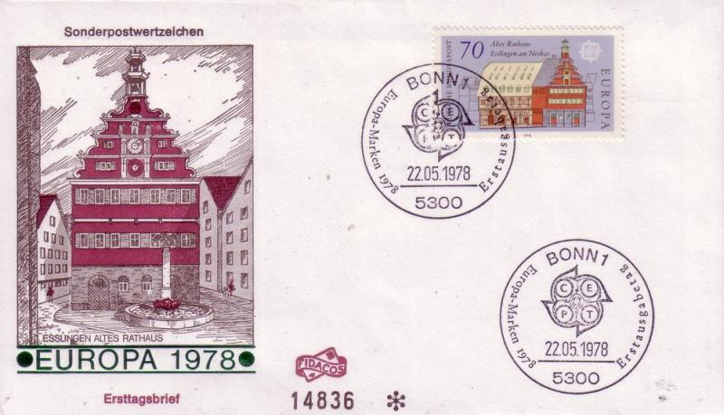 German FDC Sc.# 1272 Europa 1978 L521