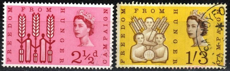 Great Britain #390p-391p F-VF Used Phosphors CV $14.00 (X1806)