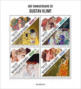 GUINEA - 2022 - Gustav Klimt - Perf 4v Sheet - Mint Never Hinged