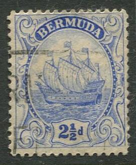 Bermuda - Scott 87 - Caravel - Wmk 4 -1928 - VFU -Single 2.1/2p Stamp