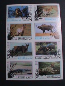 ​MANAMA-WILDLIFE ENDANGER PROTECTING ANIMALS IMPERF: MNH #2 VERY FINE-RARE