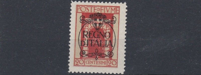 FIUME 1924   S G  216  20C   VERMILLION     MH        