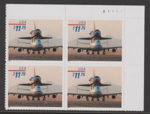 U.S. Scott #3262 Space Shuttle - $47 Face - Mint NH Plate Block - UR Plate